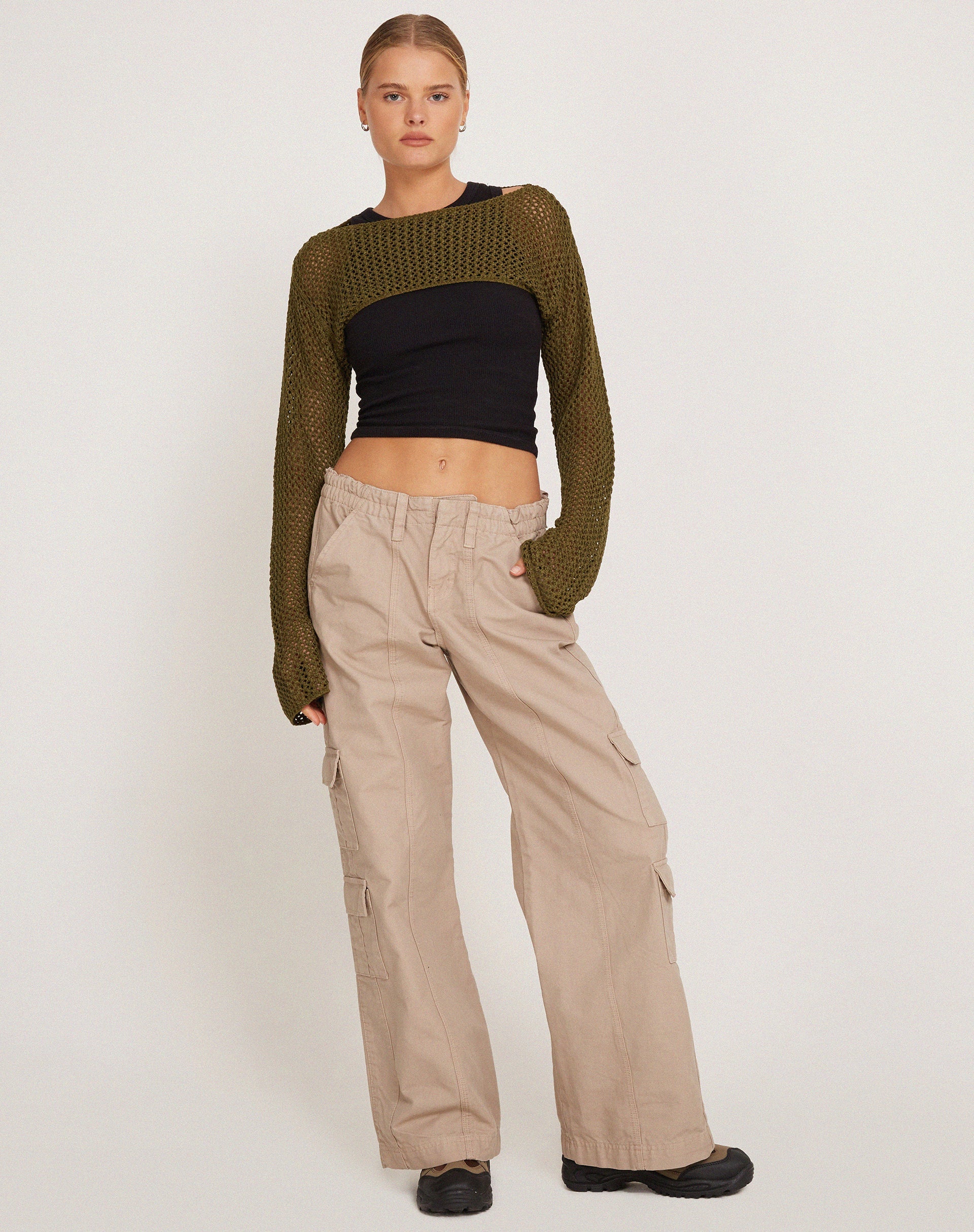 Image of Hanita Bolero Top in Olive Green