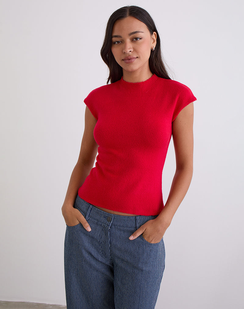 Image of Hanuva Top in Knit Red