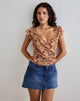 Image of Heidi Wrap Top in Chiffon Rusty Flower