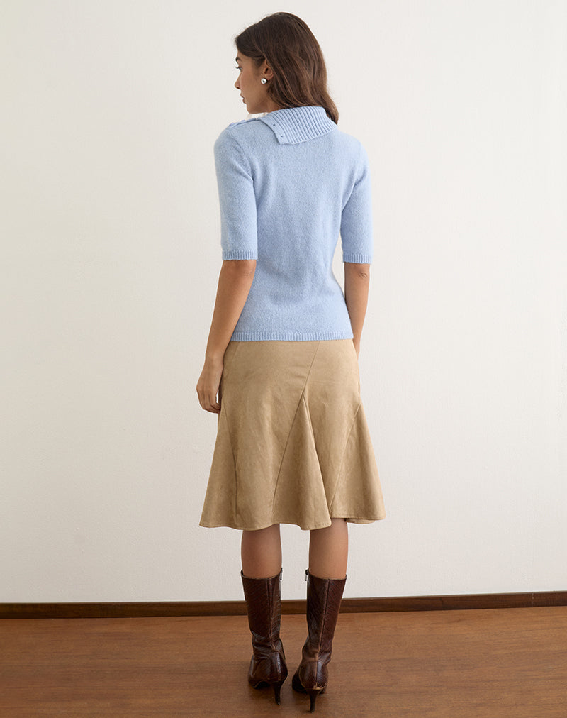 Image of Hemas Top in Glitter Blue Knit