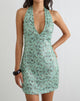 Image of Hepasi Halter Mini Dress in Paisley Sequin Teal