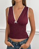 Image of Hevalis Plunge Top in Poplin Maroon