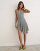 Image of Hianin Halterneck Mini Dress in Oblique Stripe Ivory