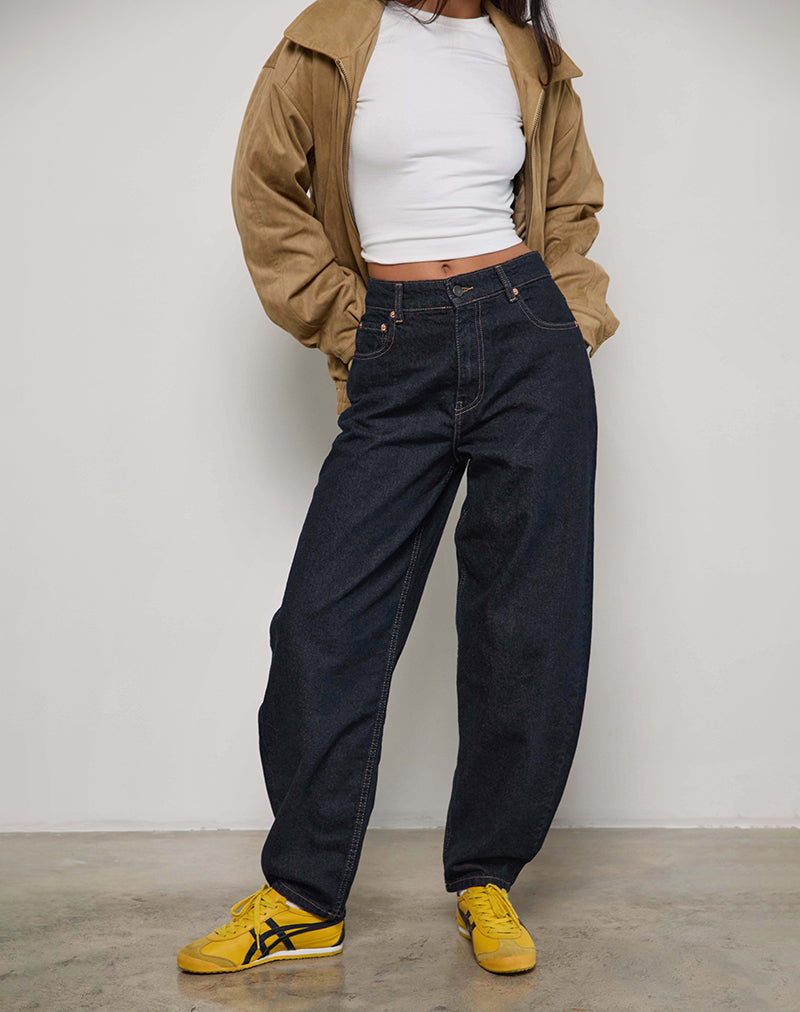 Image of High Rise Barrel Jean in Indigo