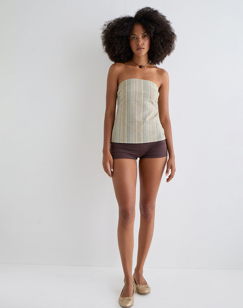 Image of Hisana Bandeau Top in Stripe Yellow