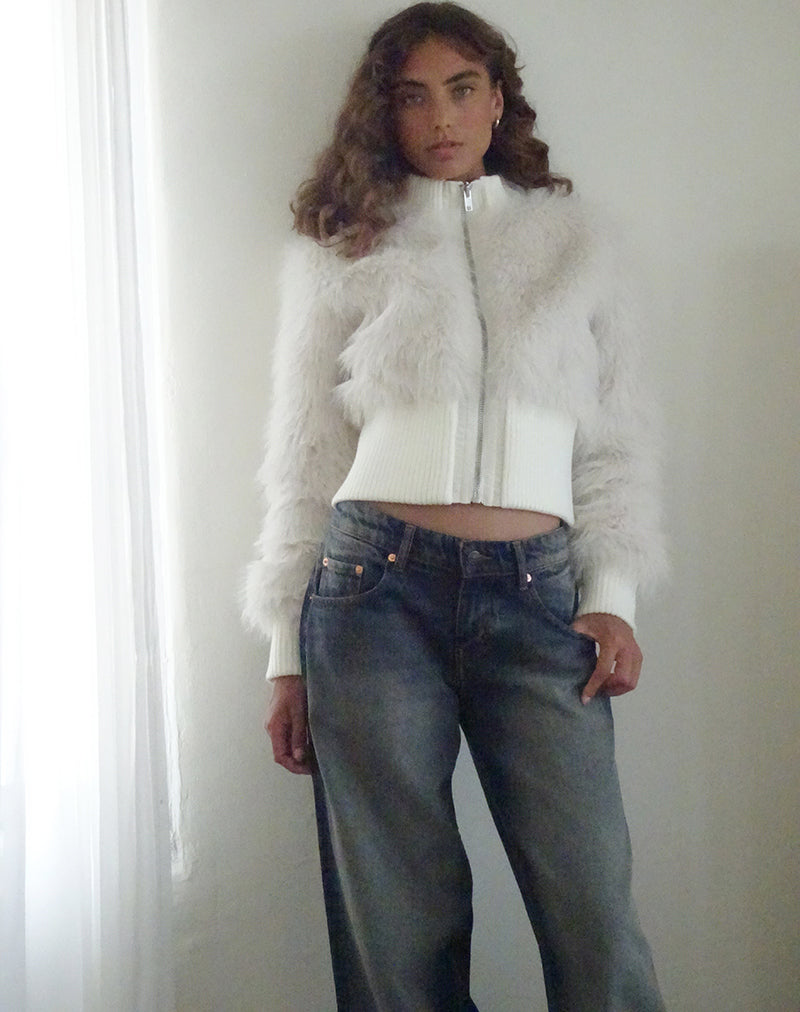 Fuzzy on sale cream jacket