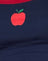 Navy with Red Binding and Apple Motif