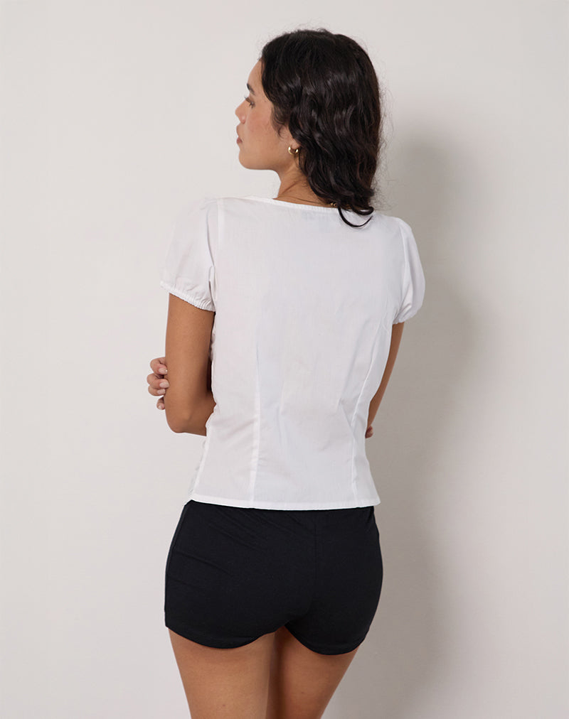 Image of Ilase Ruched Blouse in White