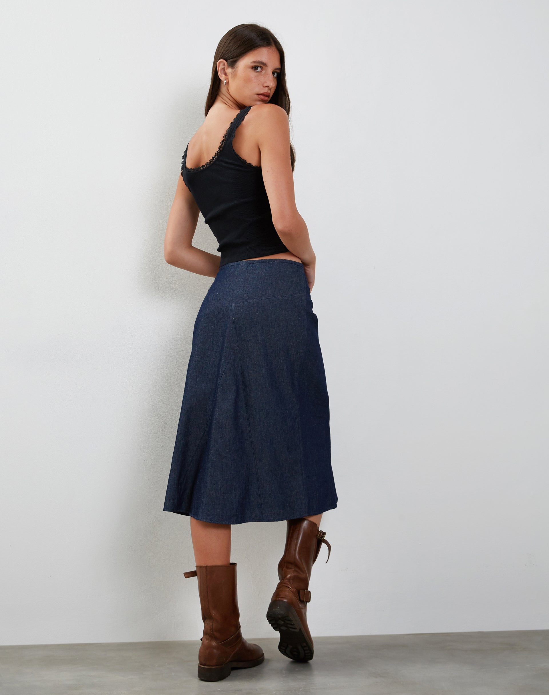 The Best Thing I Tried This Week Is This Butt-Flattering Denim Midi Skirt