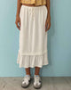 Image of Kokies Frill Hem Midi Skirt in White