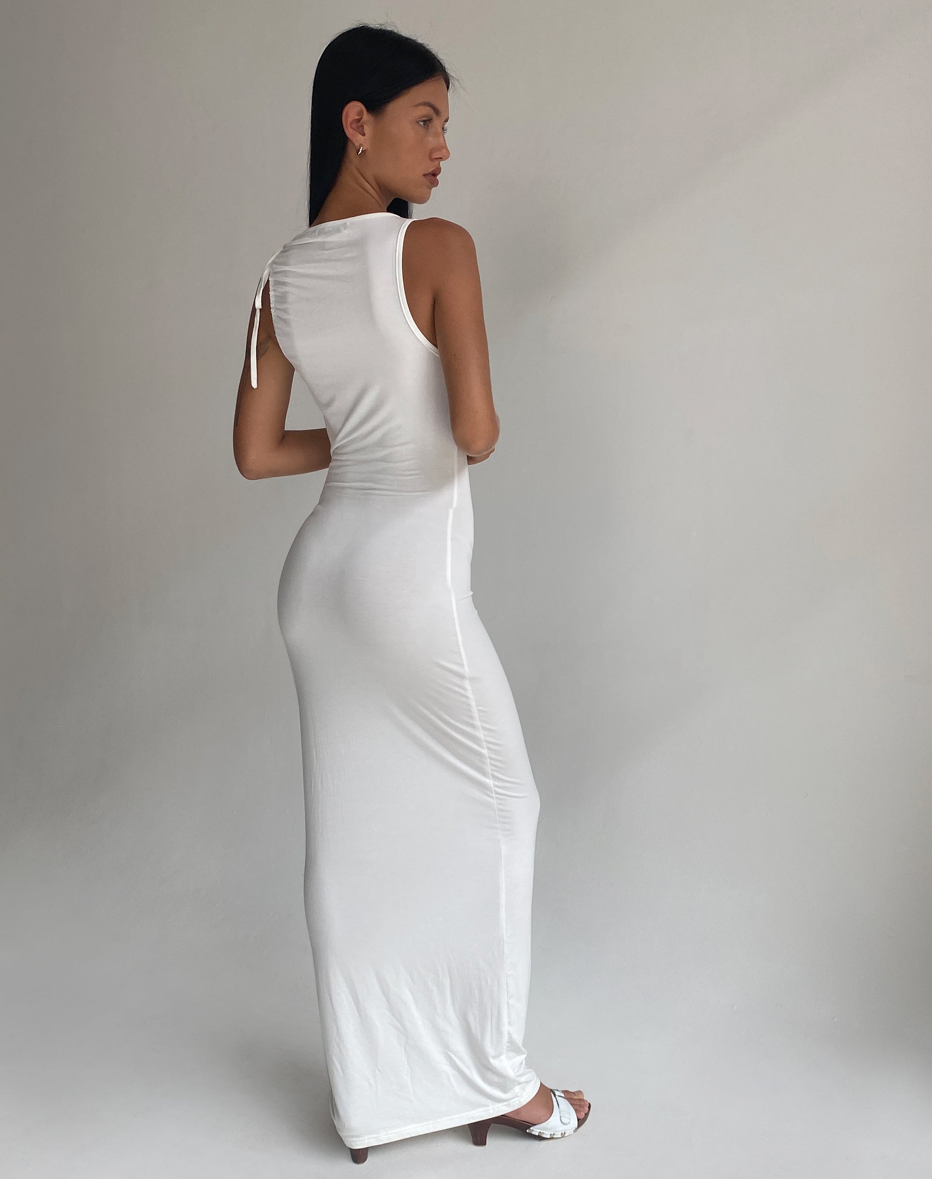 Image of Elinor Maxi Dress in Slinky White