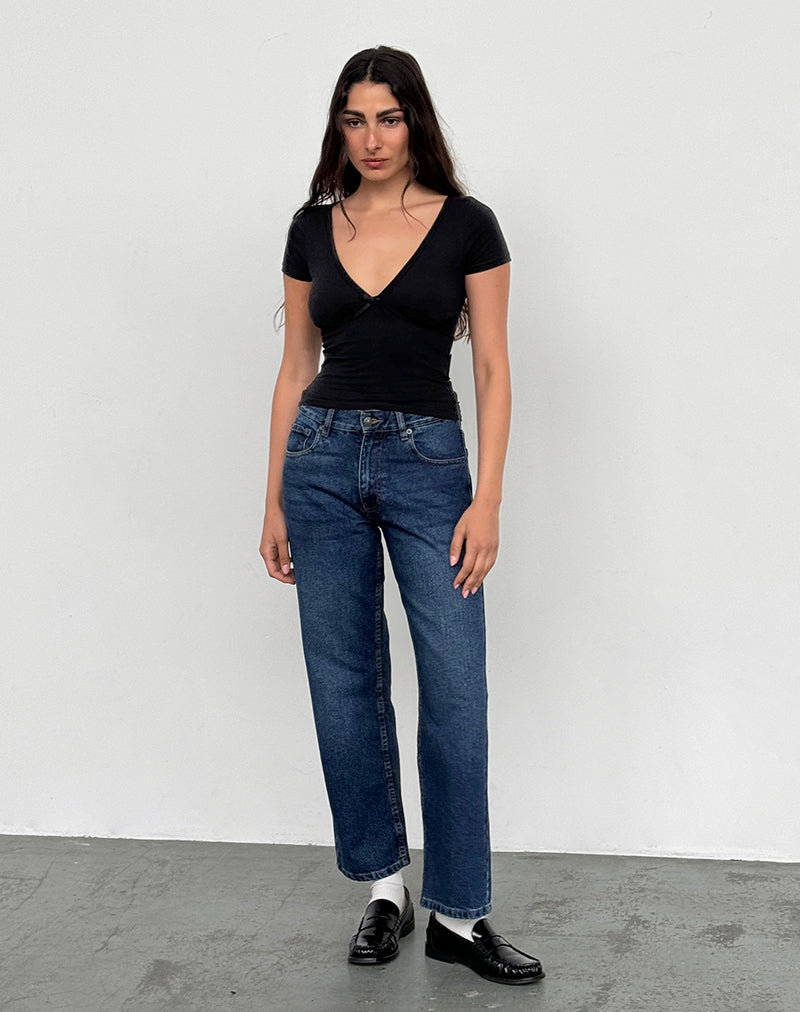 Image of Low Rise Awkward Parallel Jeans in Mid Blue Used