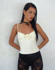 Image of Indus Cami Top in Cream with Rosette Feature