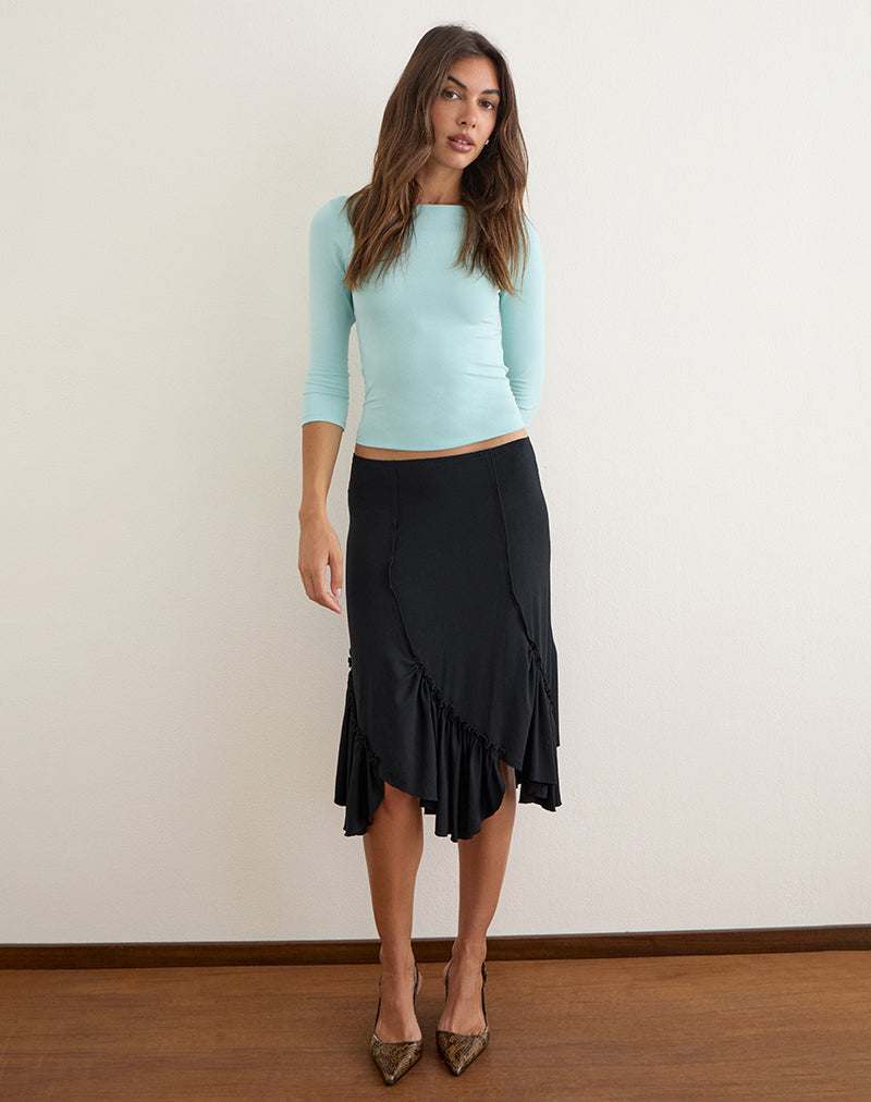 Image of Sumiatun Midi Skirt in Black