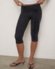 Image of Effy Tie Side Capri in Black with Micro Polka Dots