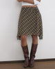 Image of Zahlia Skirt in Chiffon Vintage Check Olive