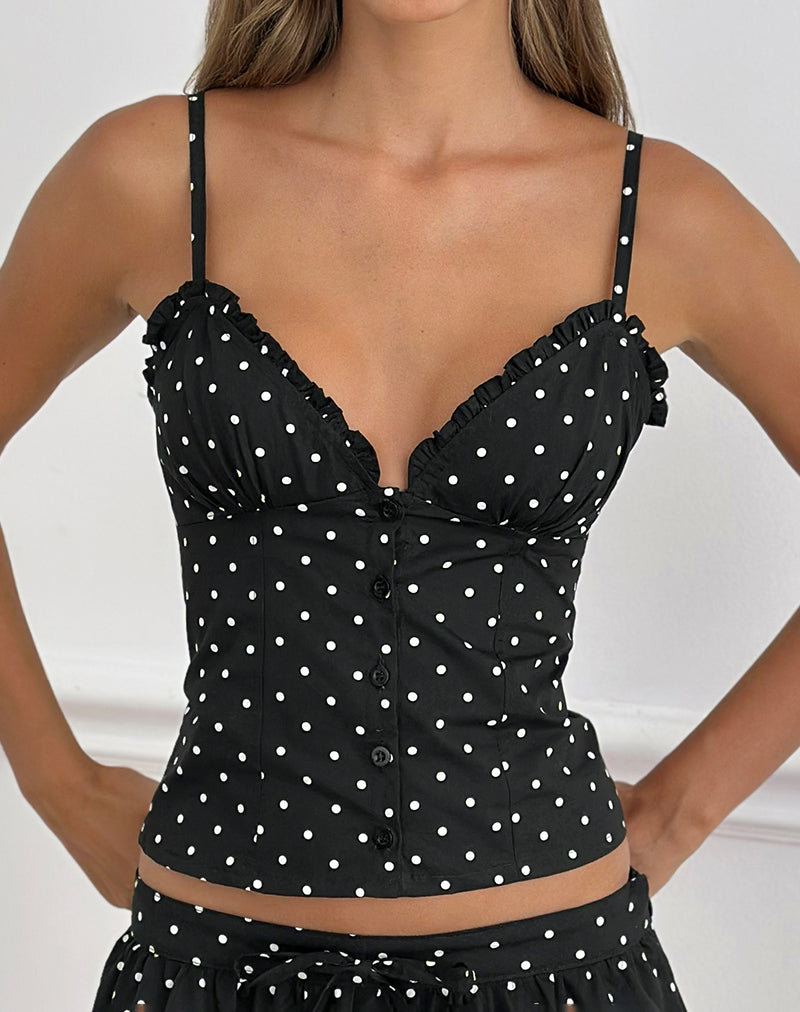 Isamu Top in Basic Polka Black