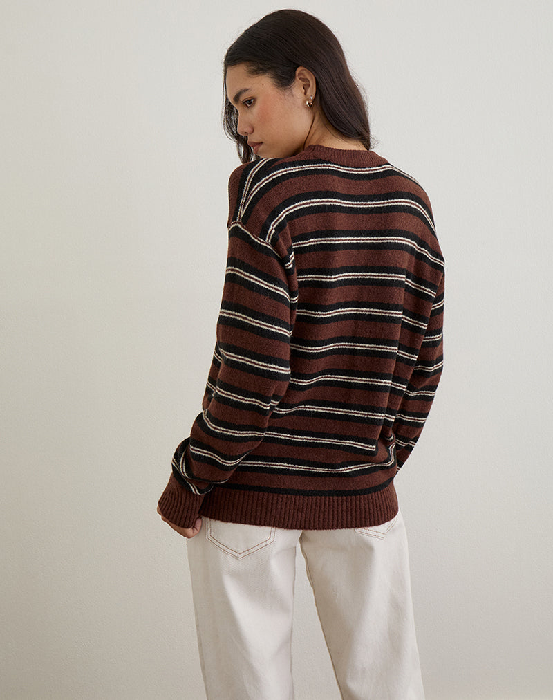 Image of Ishari Jumper in Stripe Brown Multi