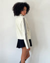 Image of Jacquie Zip Up Jacket in PU Cream with Brown Stripe