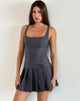 Image of Jadzia Drop Waist Mini Dress in Charcoal Grey