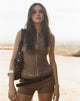 Image of Janae Studded Vest in Tailoring Brown