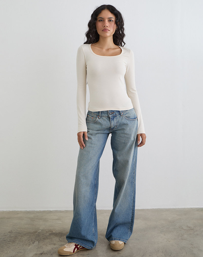 Image of Janana Long Sleeve Top in Cotton Tofu