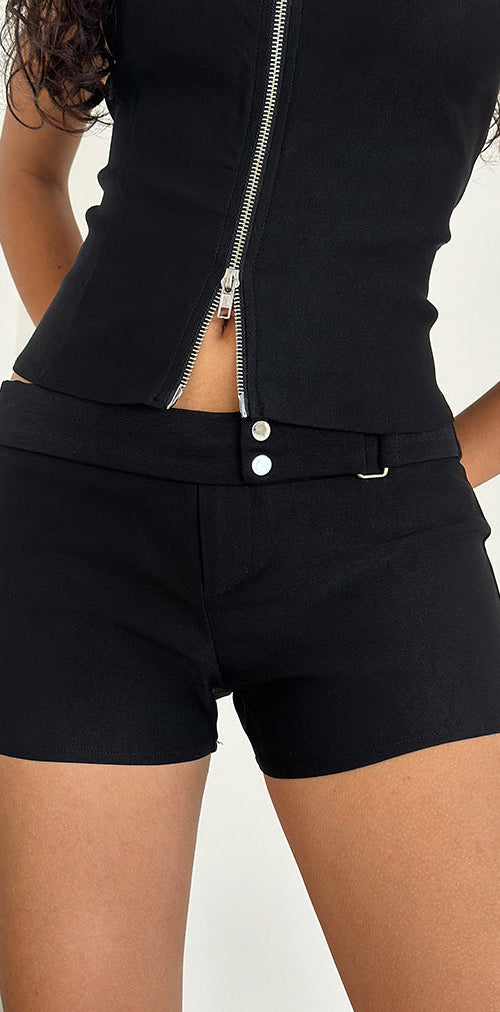 Image of Jarli Hot Pants in Stretch Tailoring Black