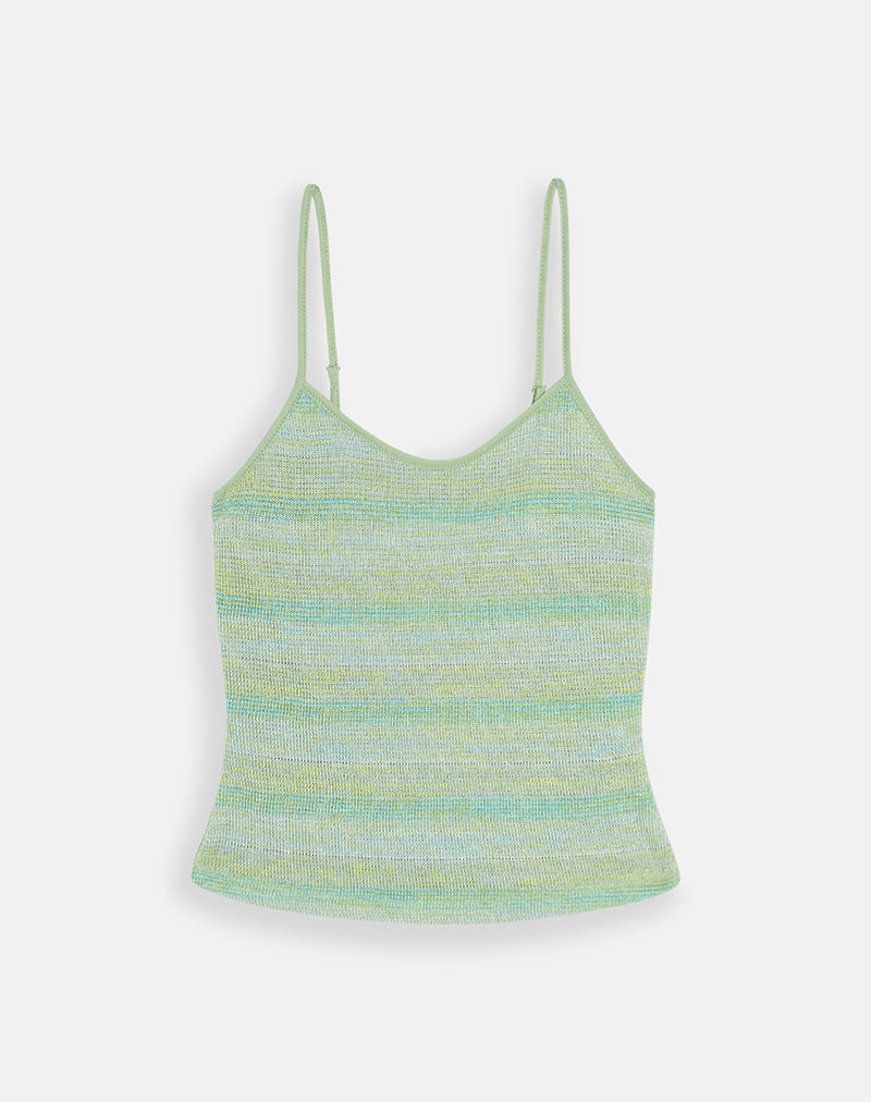 Image of Jasila Top in Knit Metallic Multi Green