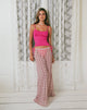 Image of Surina Maxi Skirt in Chiffon Blurred Check Peach
