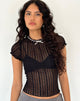 Image of Jennifer Unlined Top in Lace Black