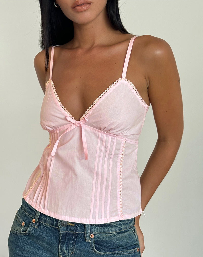 Image of Jepuni Cami Top in Light Pink Poplin