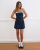 Image of Jesamine Bandeau Dress in Dark Navy with Lace Trim
