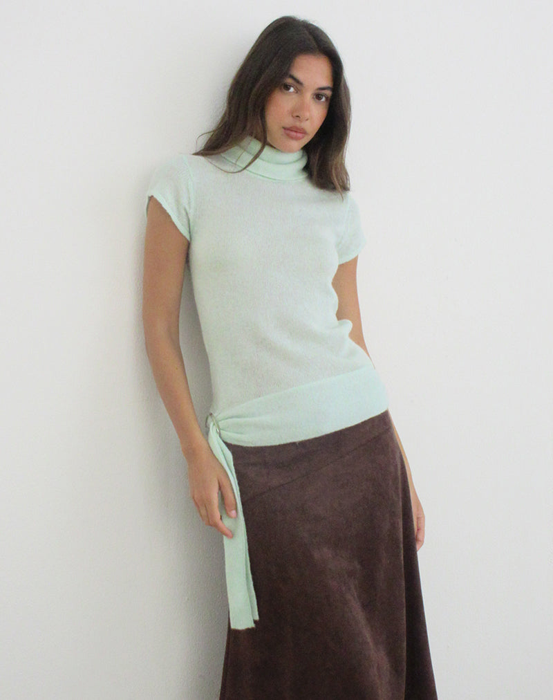 Image of Jian Top with Buckle Waist in Sheer Knit Mint