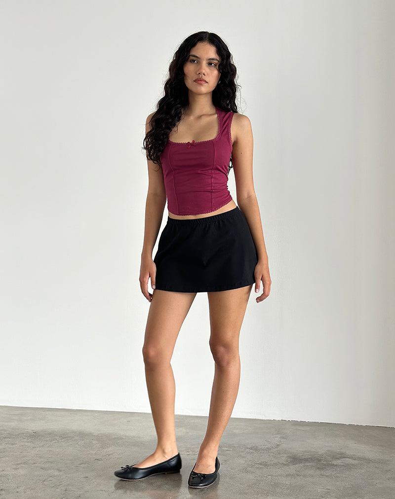 Image of Jinisa Corset Top in Burgundy