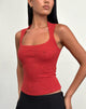 Image of Jinsu Top in Textured Stretch Red