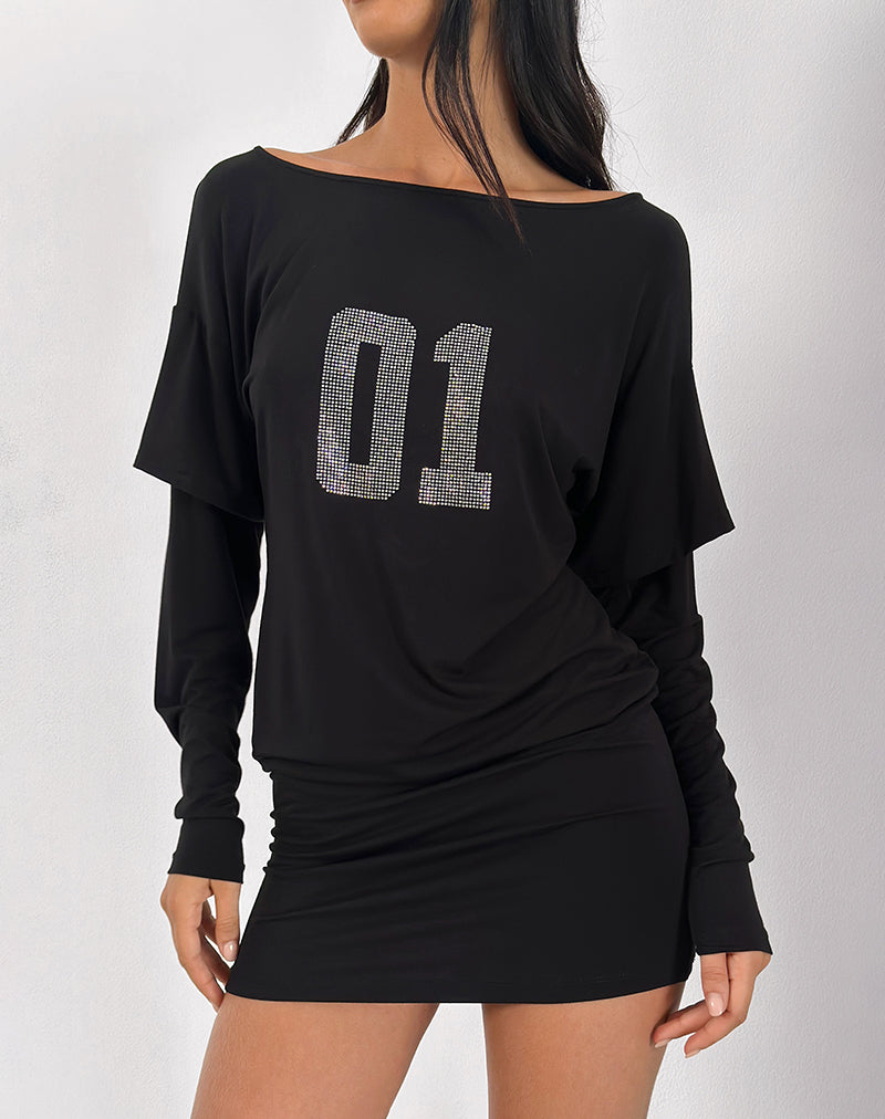 Image of Jionni Sweater Dress in Hotfix Black