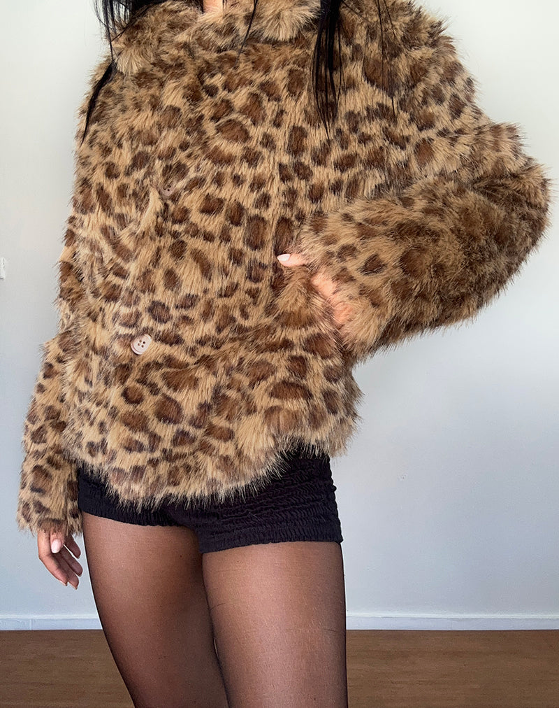 Fuzzy leopard print clearance jacket