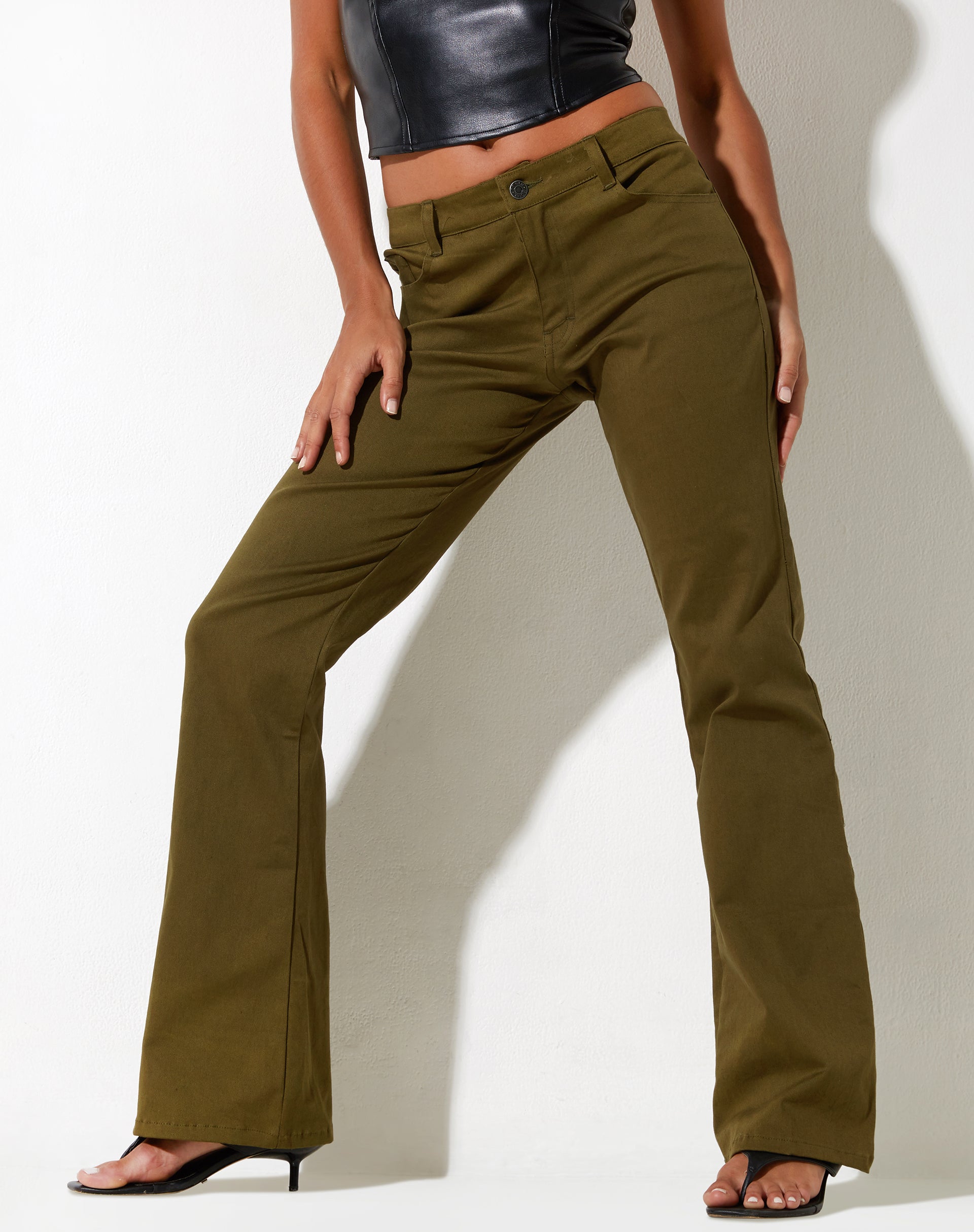 image of Jopan Trouser in Twill Dark Olive