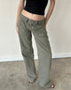 Image of Low Rise Relaxed Cargo Jeans in Olive