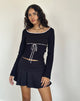 Image of Juhye Knitted Top in Black with Pink