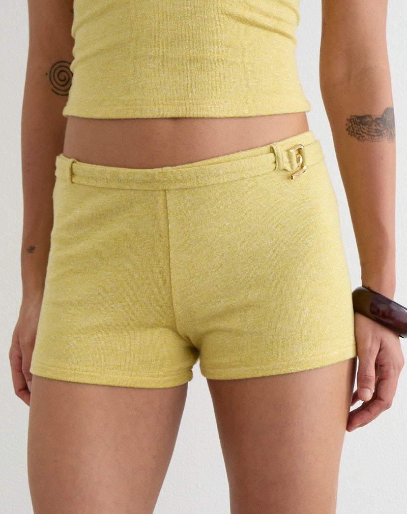 Sera Micro Short in Shimmer Knit Yellow