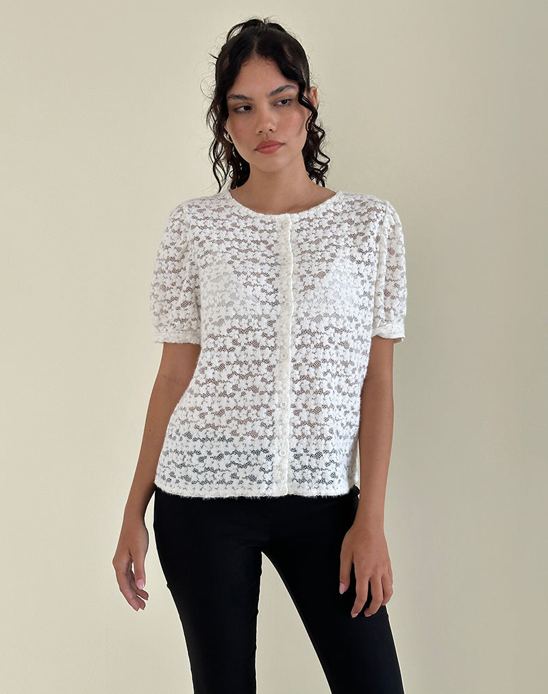 Image of Kaelyn Top in Dahlia Lace Ivory