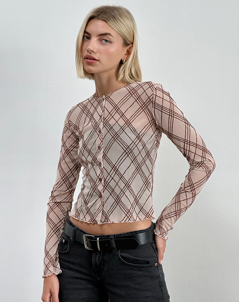 Image of Kahula Shirt in Sketchy Stripe Nude