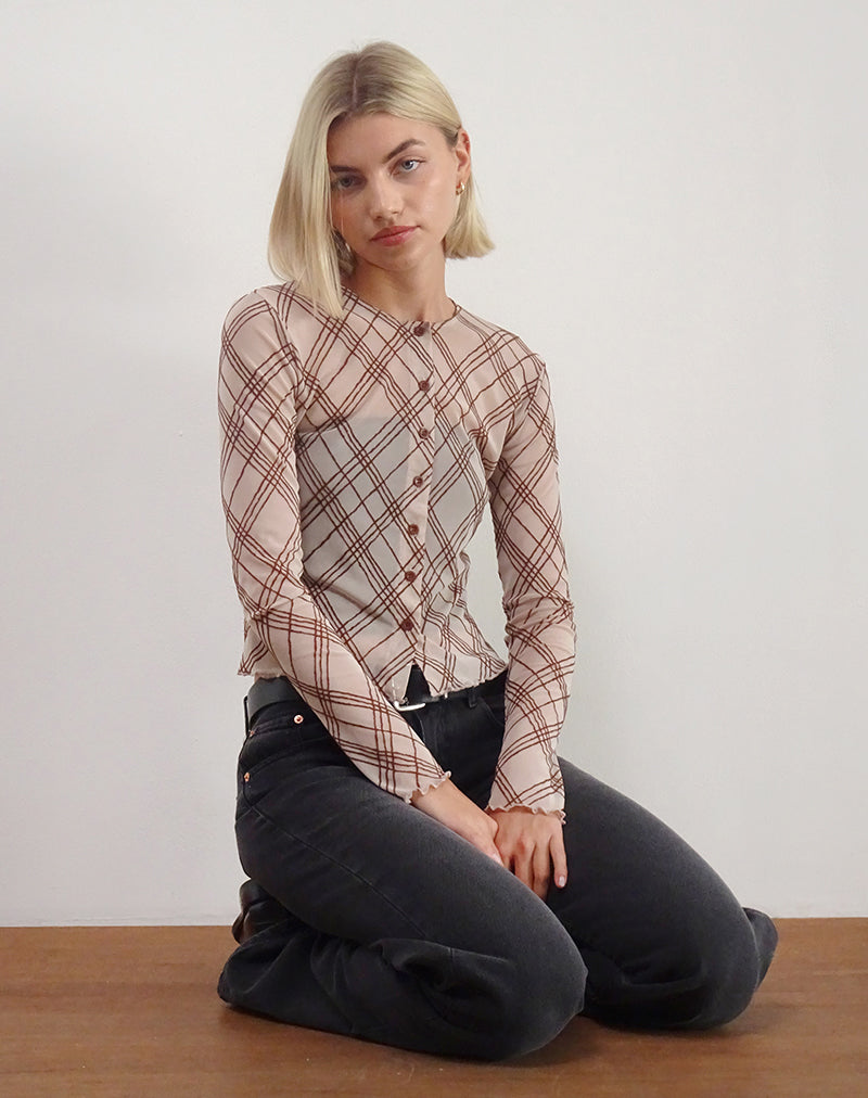 Image of Kahula Shirt in Sketchy Stripe Nude