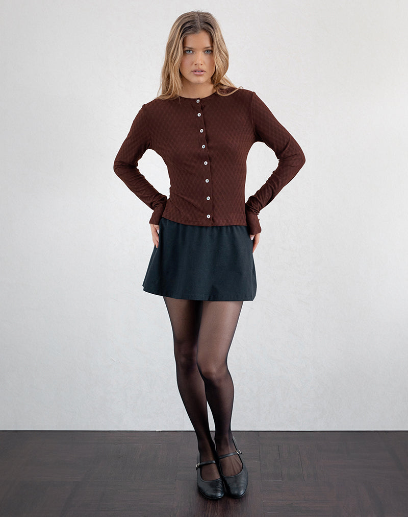 Image of Kahula Shirt in Argyle Mesh Brown