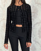 Image of Kahula Cardigan in Tonal Check Flock Black