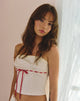 Image of Kaita Cami Top in Cream with Red Binding