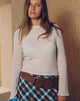 Image of Kaleo Roll Edge Jumper in Knit Ecru
