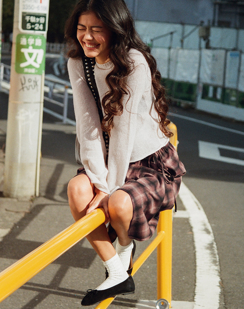 Kaleo Roll Edge Jumper in Knit Ecru