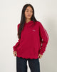 Image of Kamari Hoodie in Adrenaline Red with Violet M Embroidery